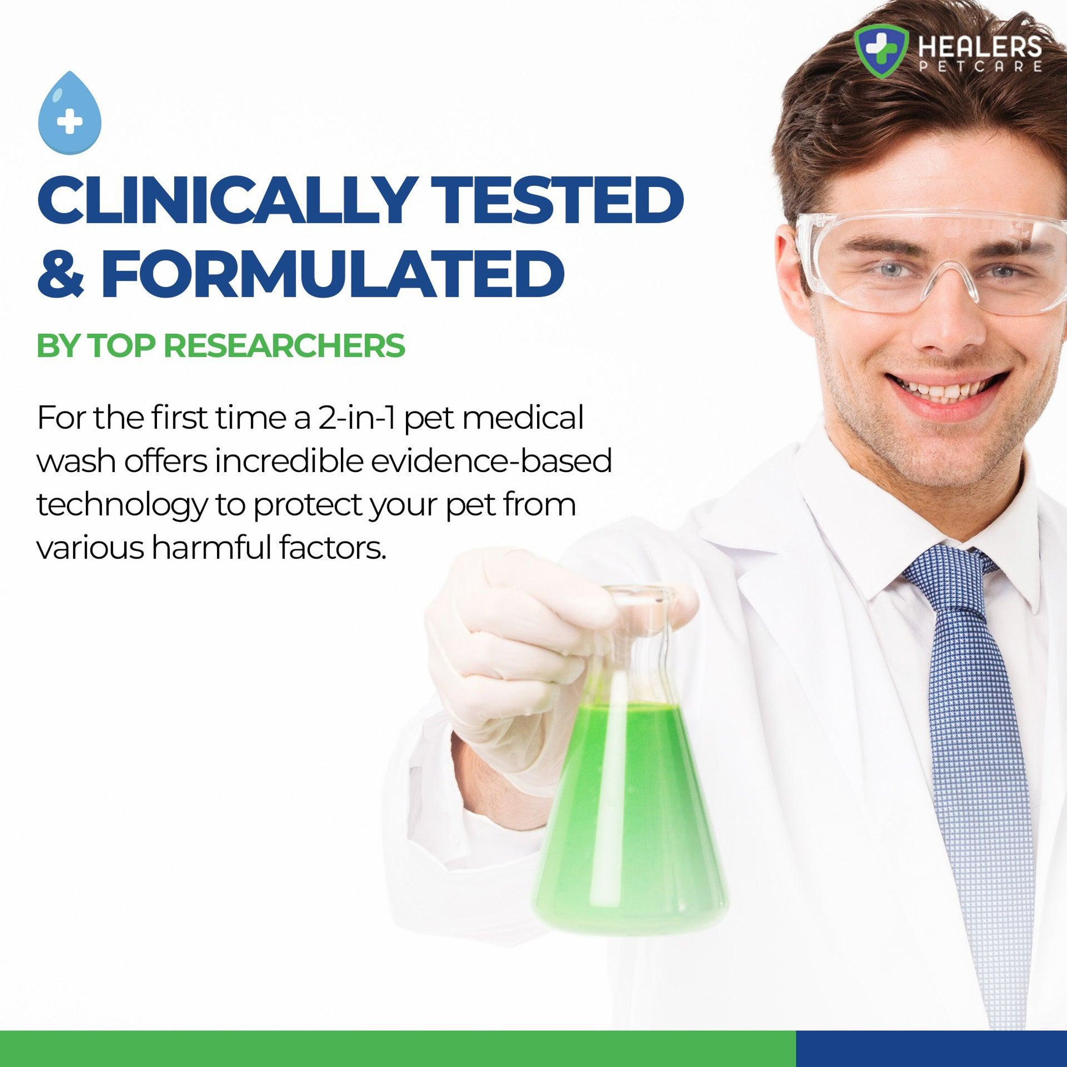 Eye and Ear Wash 2-in-1 Gentle Cleansing Solution Non-Irritating Hypochlorous Acid 4oz 8oz for Pets