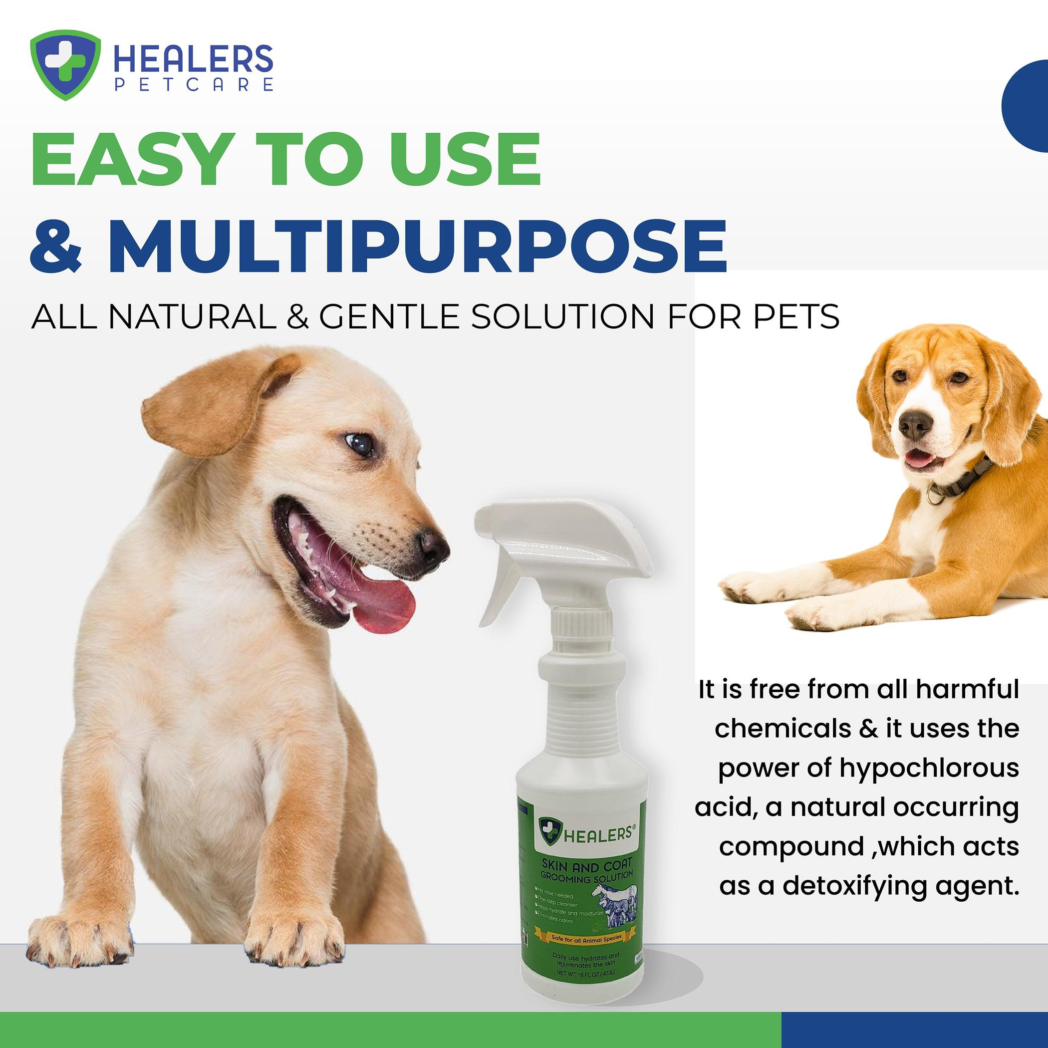 Grooming Spray Skin & Coat Natural Solution Detoxifying Agent Hypochlorous Acid 18 Month Shelf Life No Rinsing Needed