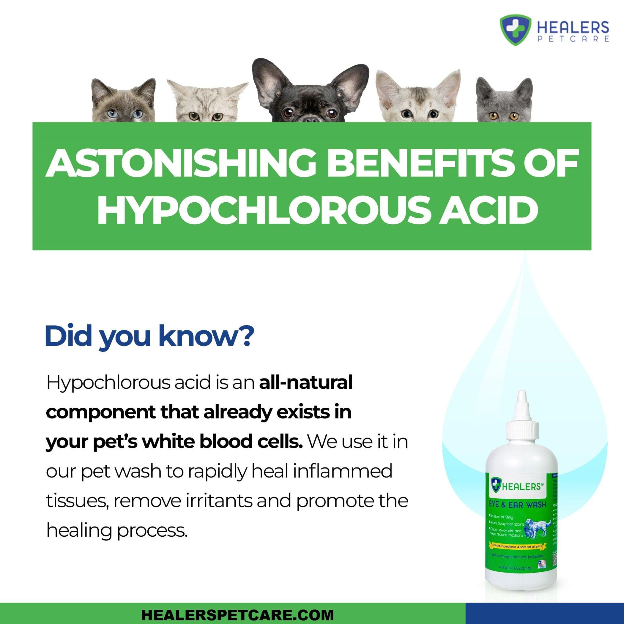 Eye and Ear Wash 2-in-1 Cleansing Gentle Solution Hypochlorous Acid Non-Irritating 4oz and 8oz Size