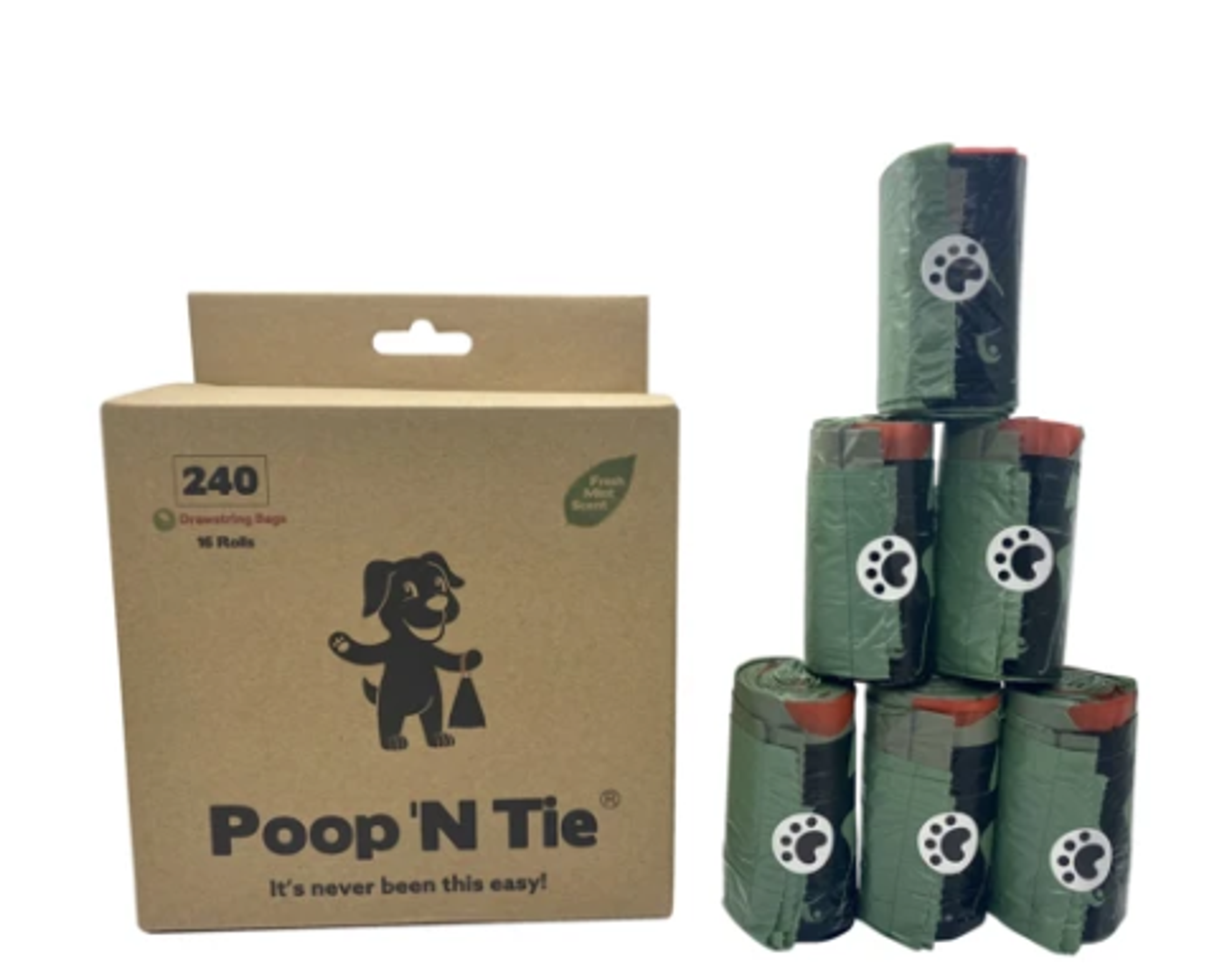 Poop 'N Tie Refill Box - 16 Rolls Of Drawstring Bags Image 1