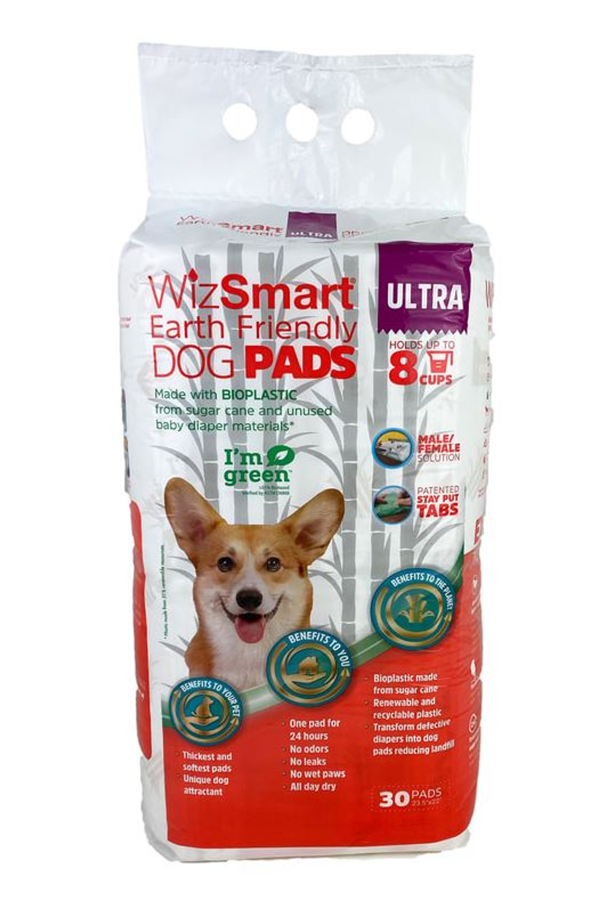 WizSmart Earth Friendly Dog Pads Ultra 30 Count Image 1