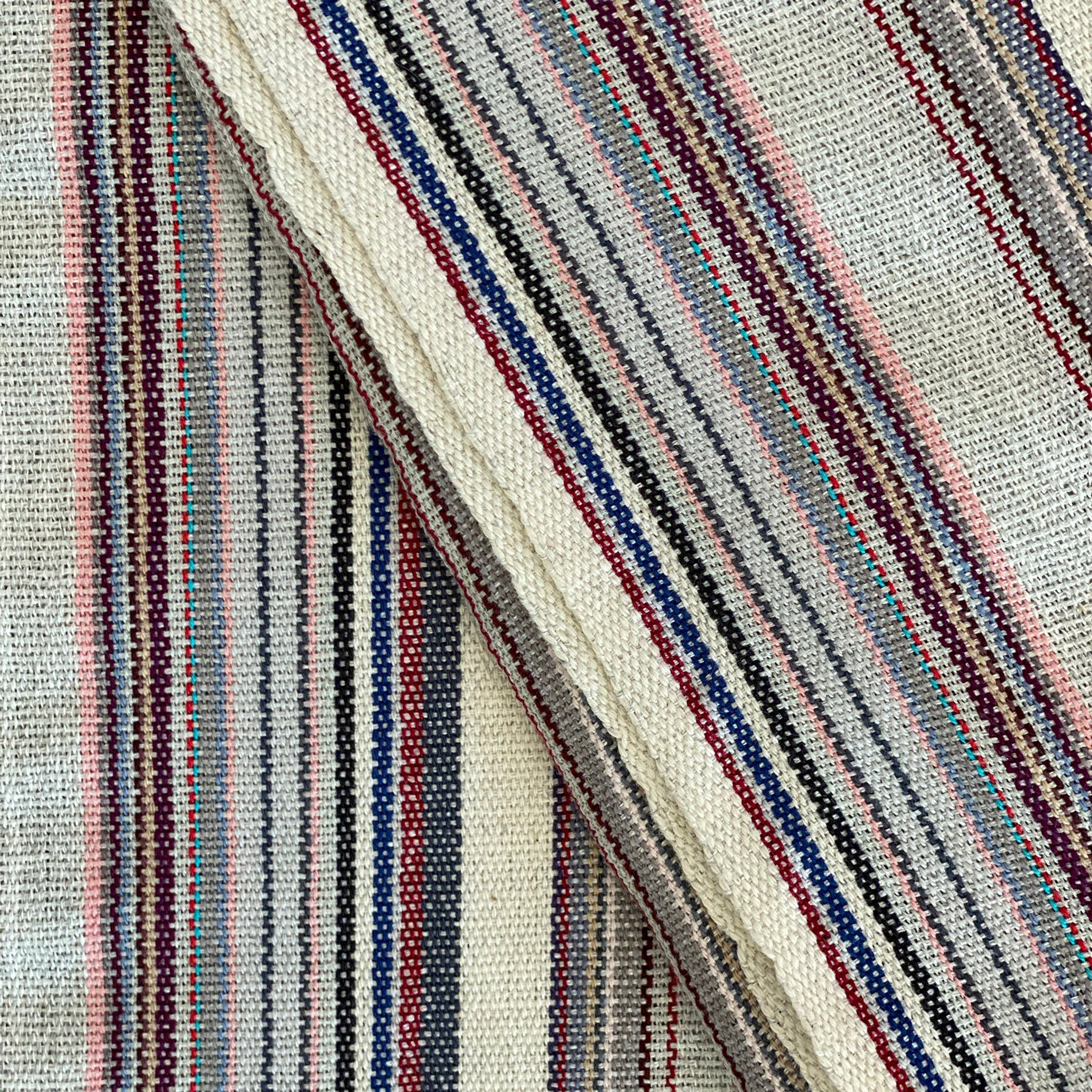 Towel Blanket Casual Striped Recycled Cotton Size 70 x 30 Inches Color Gray Handmade Pre-washed Hand Knotted Tassels