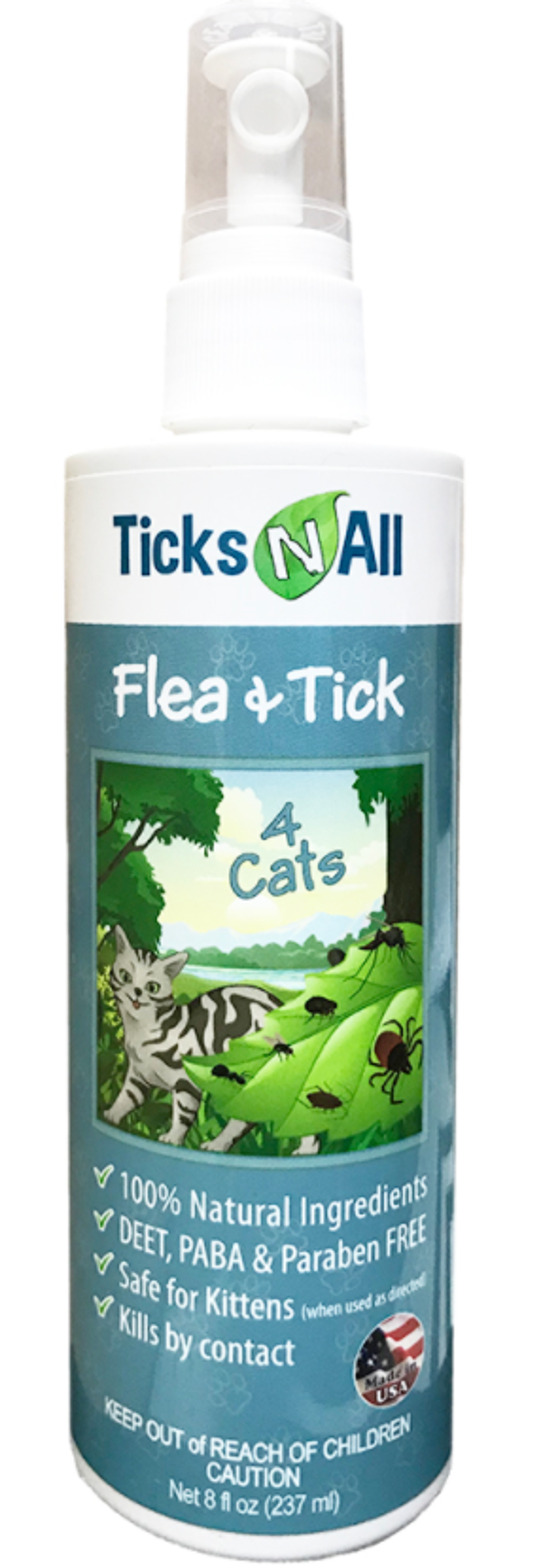 All Natural Flea & Tick 4 Cats 8oz Image 1