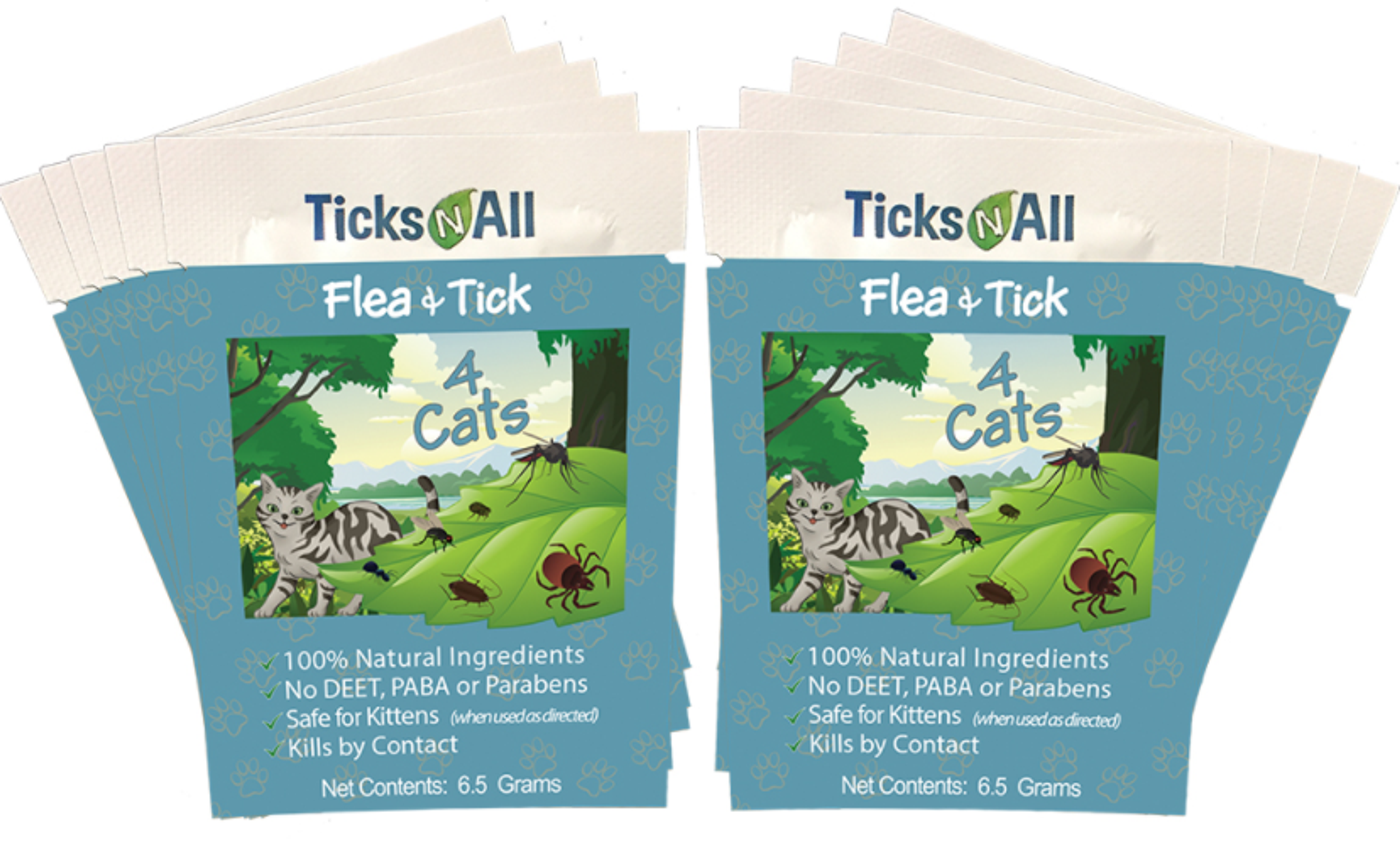 All Natural Flea and Tick Wipes 4 Cats (10 count.) Image 1