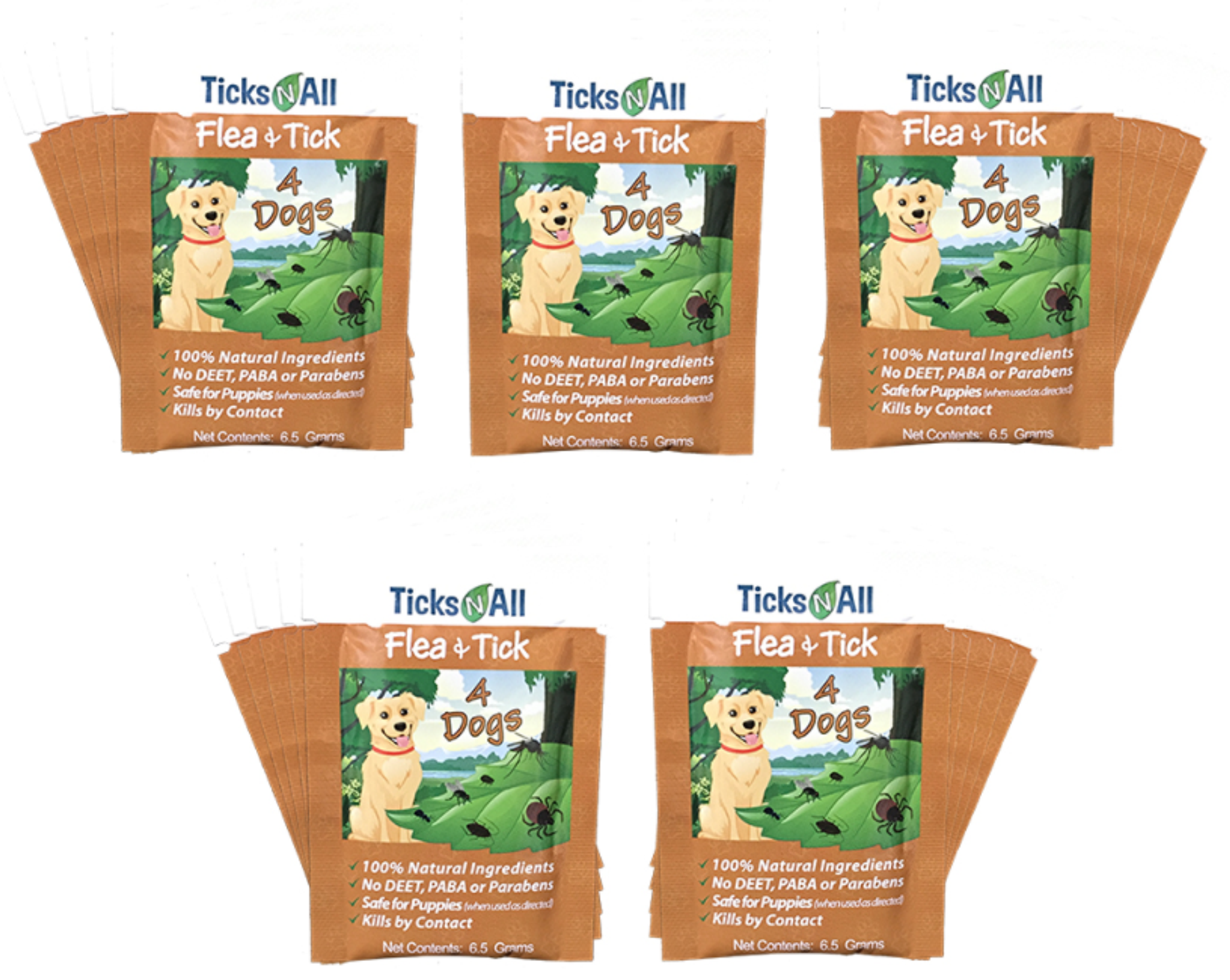 All Natural Flea and Tick Wipes 4-Dogs (25 count.) Image 1