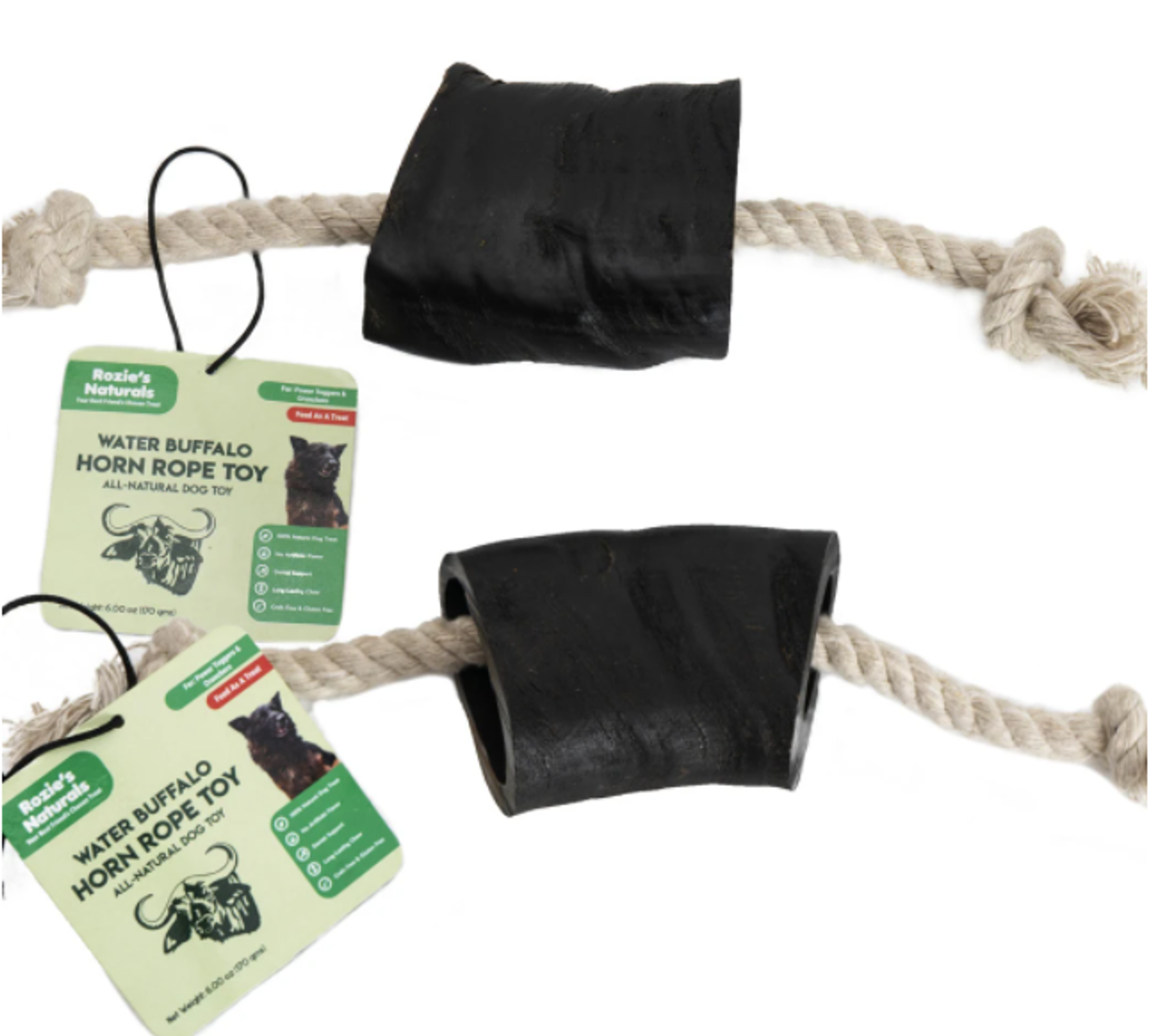 WATER BUFFALO HORN ROPE TUG TOY-100% Cotton Rope 14