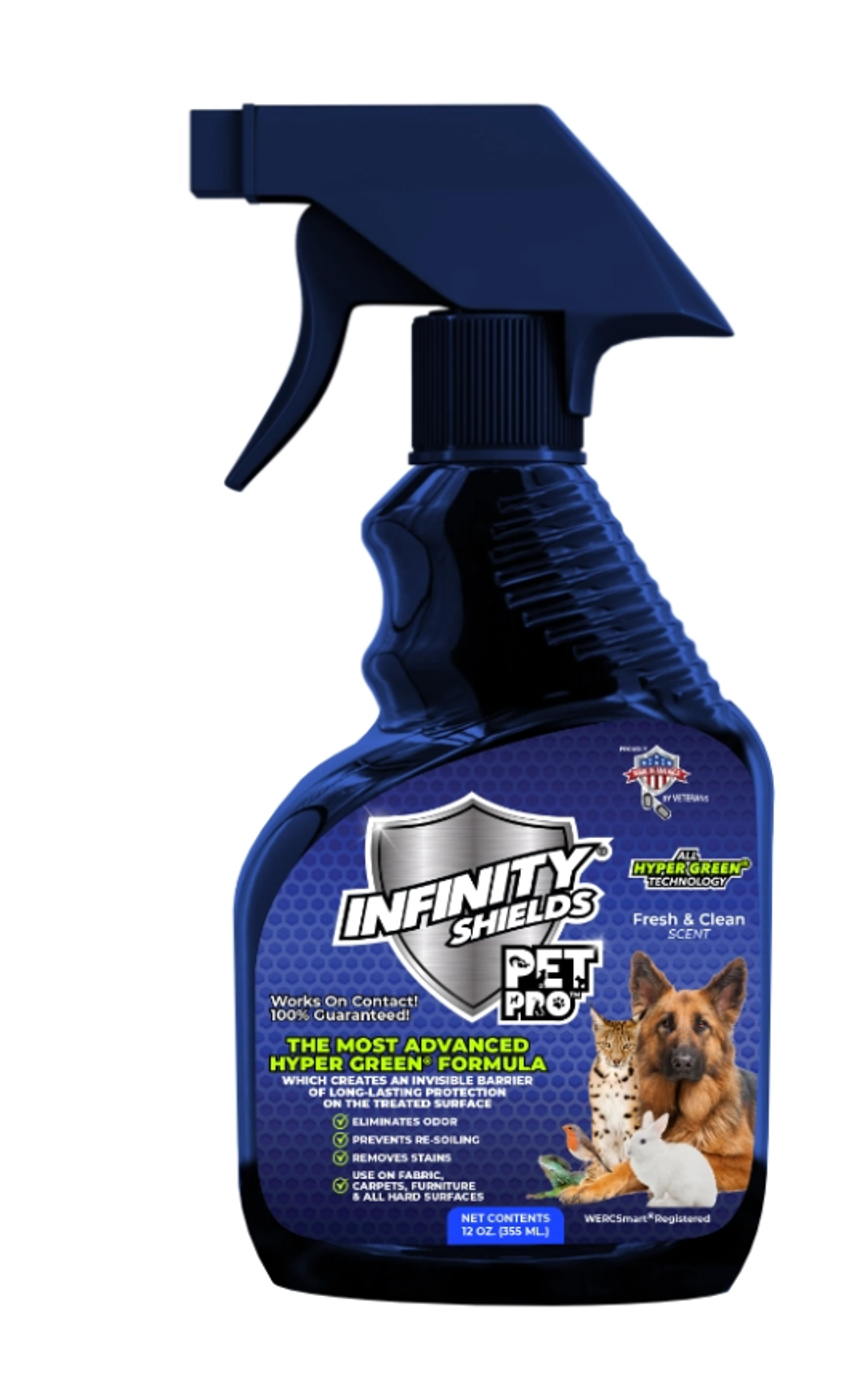 Infinity Shields  Pet Pro 12 oz Odor & Stain Remover - Prevents Re-Soiling (FRESH & CLEAN) Longest-Lasting Image 1