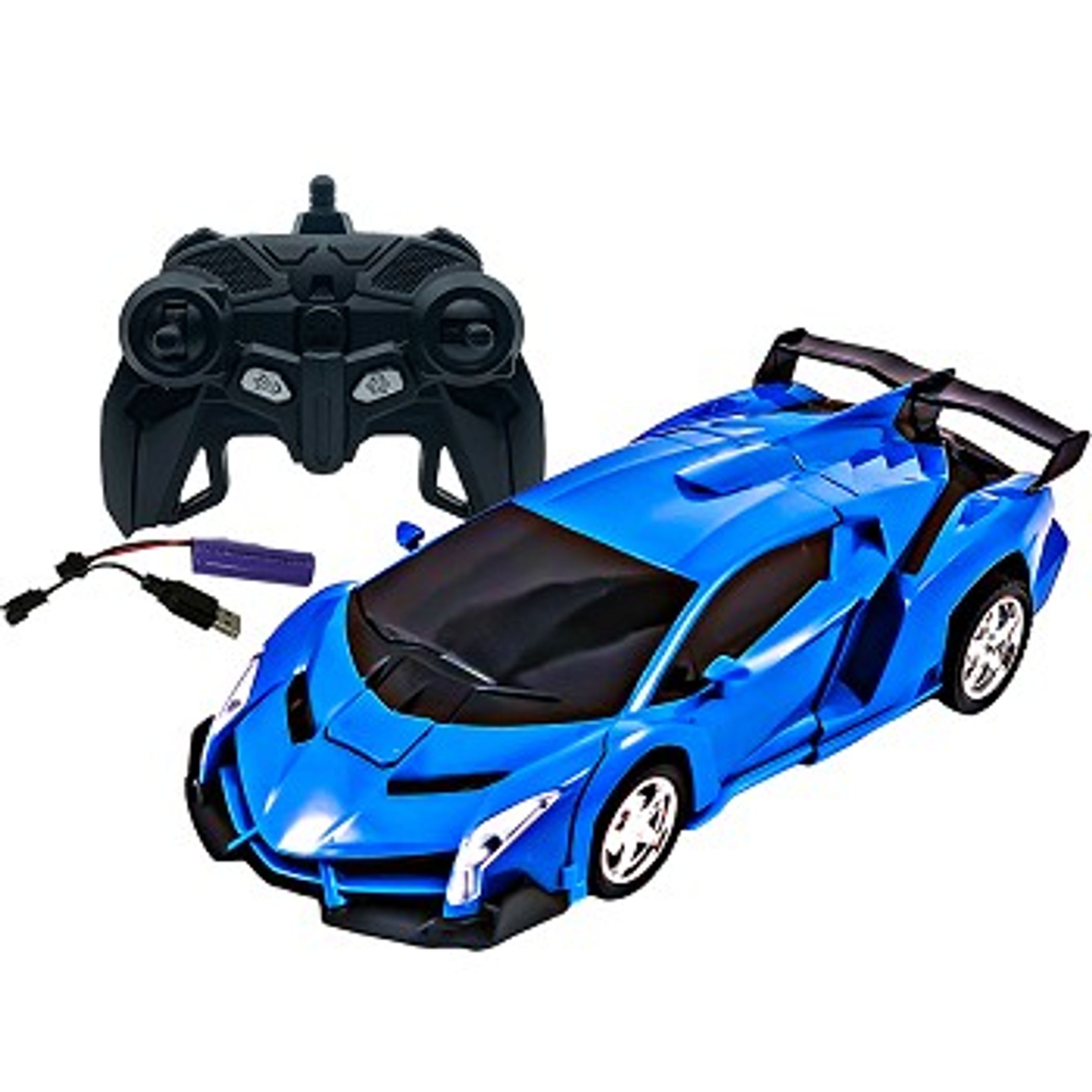 R/C Car Robot Shape-Shifting Remote Control 9 x 3 1/2 x 2 Inches Red Blue 1 Rechargeable Battery 2.4 GHz Compatibility