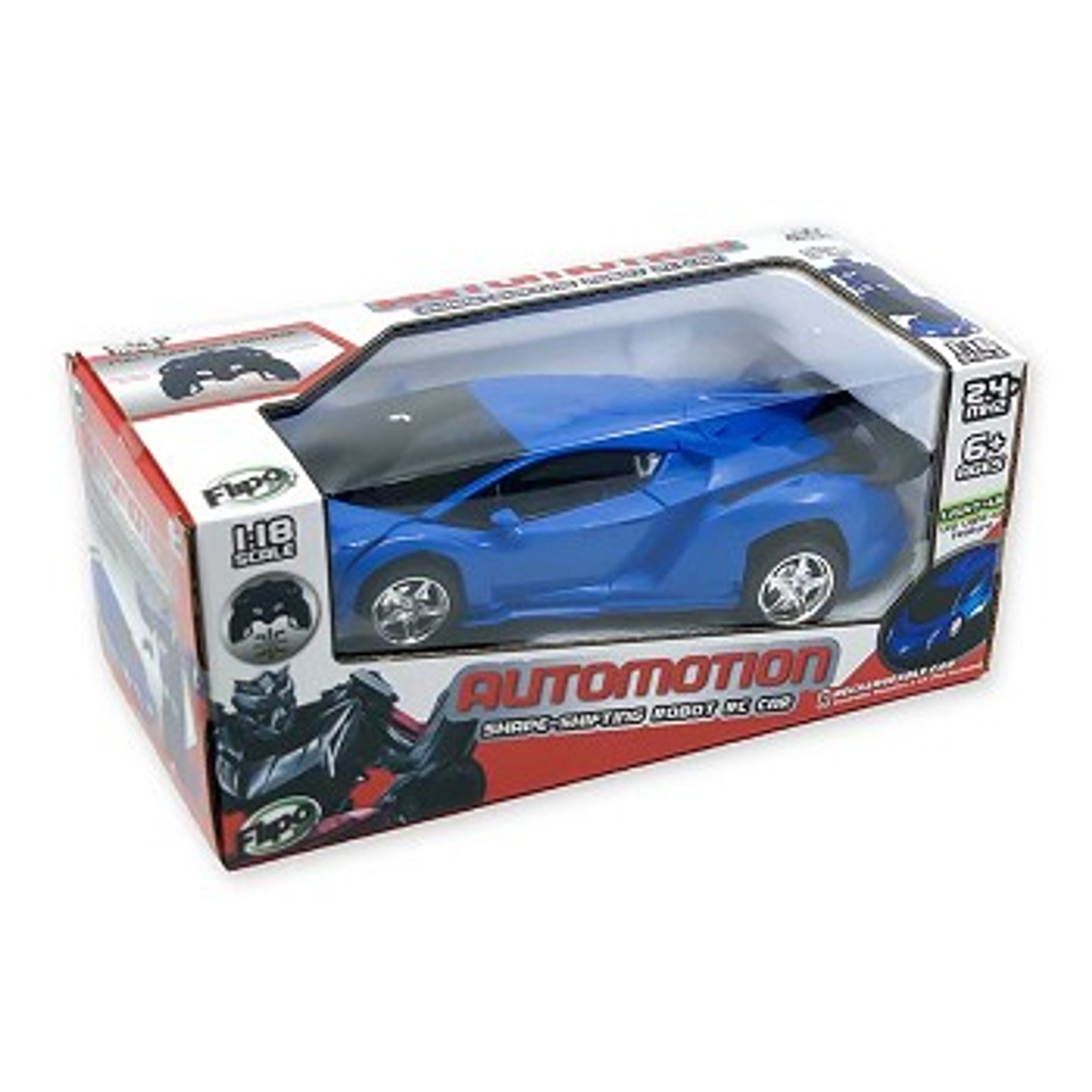 R/C Car Robot Shape-Shifting Remote Control 9 x 3 1/2 x 2 Inches Red Blue 1 Rechargeable Battery 2.4 GHz Compatibility