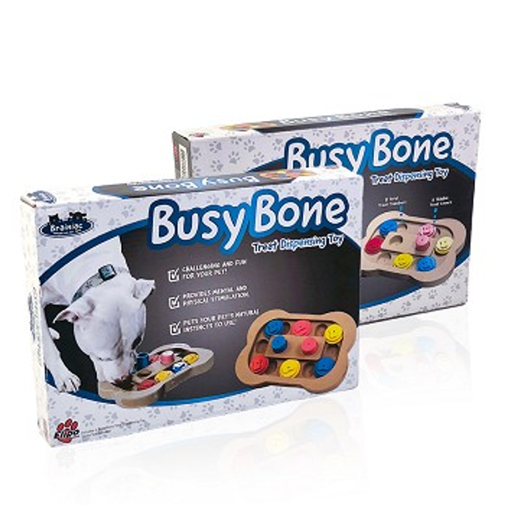Pet Toy Interactive Busy Bone Mental Stimulation Engaging Activity Multiple Treats Hidden