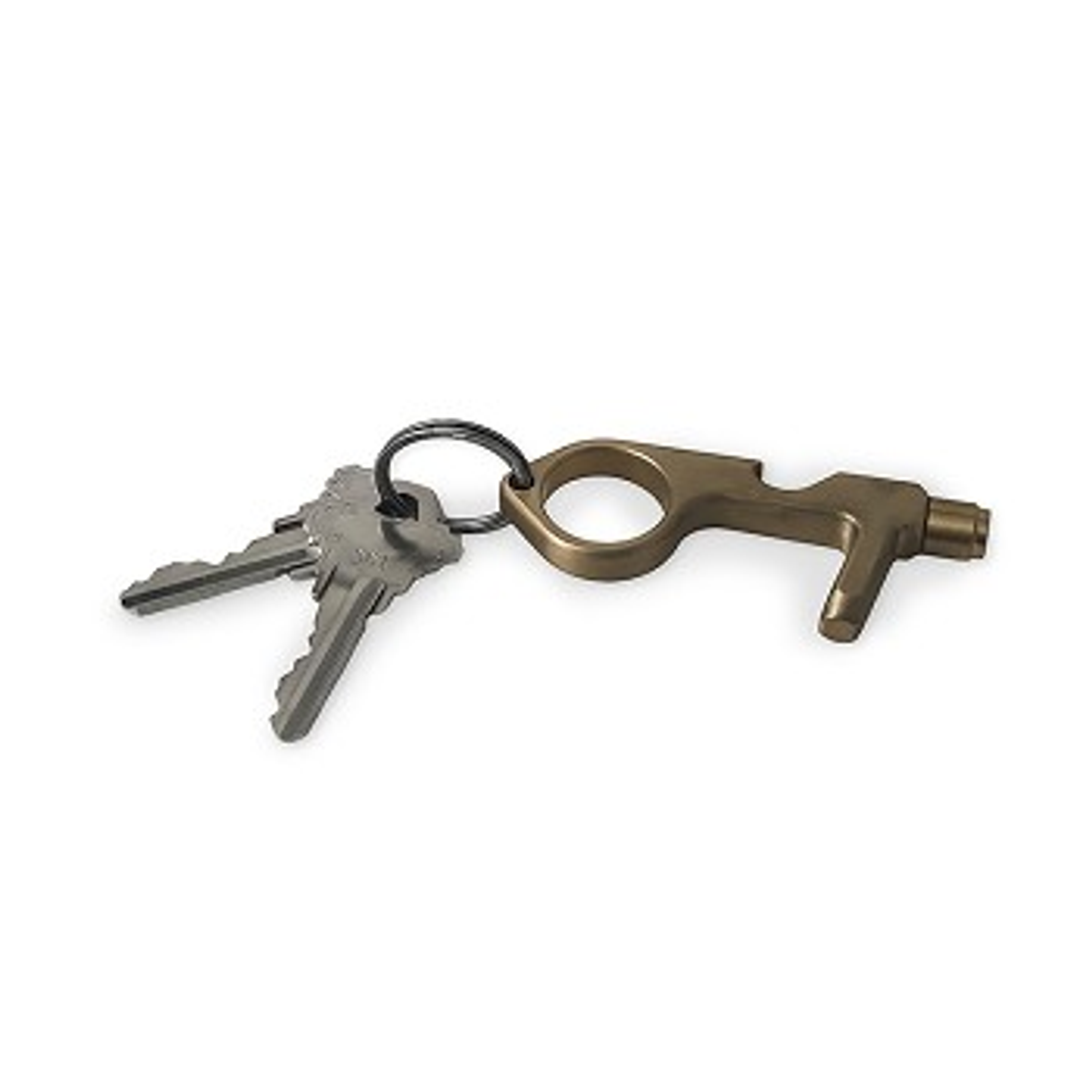 Keychain Multi-Tool Contact-Less Zinc 3 1/16 x 1 3/16 x 3/8 Inches Rose Gold Silver Purple Includes LED Flashlight Two AG1 Batteries