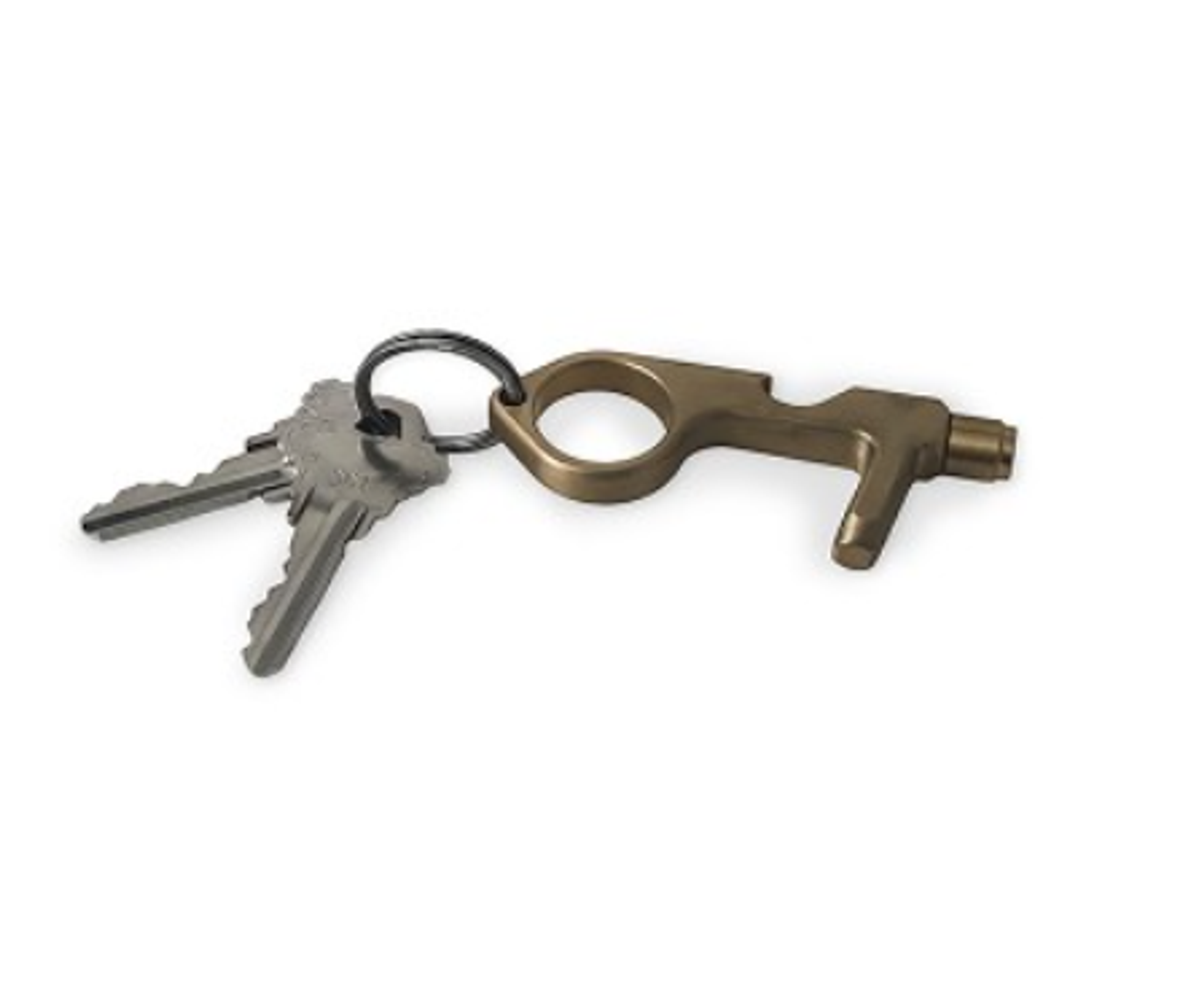 Keychain Multi-Tool Contact-Less Safe Key with LED Flashlight Zinc 3 1/16 inch x 1 3/16 inch x 3/8 inch Compatible with Keypads Doors Touch Screens