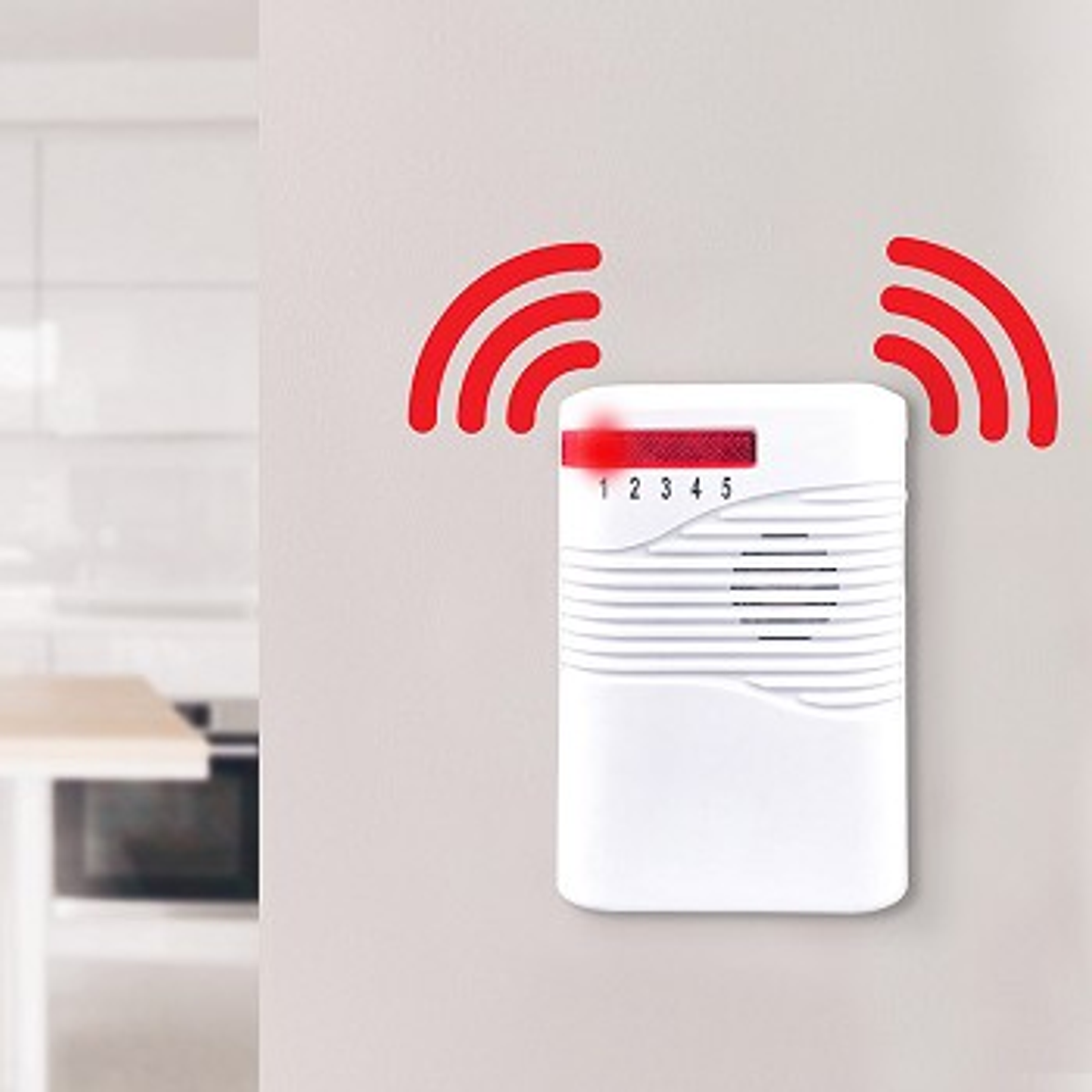 Wireless Security Warning System Detects Motion Alerts Unwanted Movement Battery Operated Easy Installation Compatible with Windows and Doors