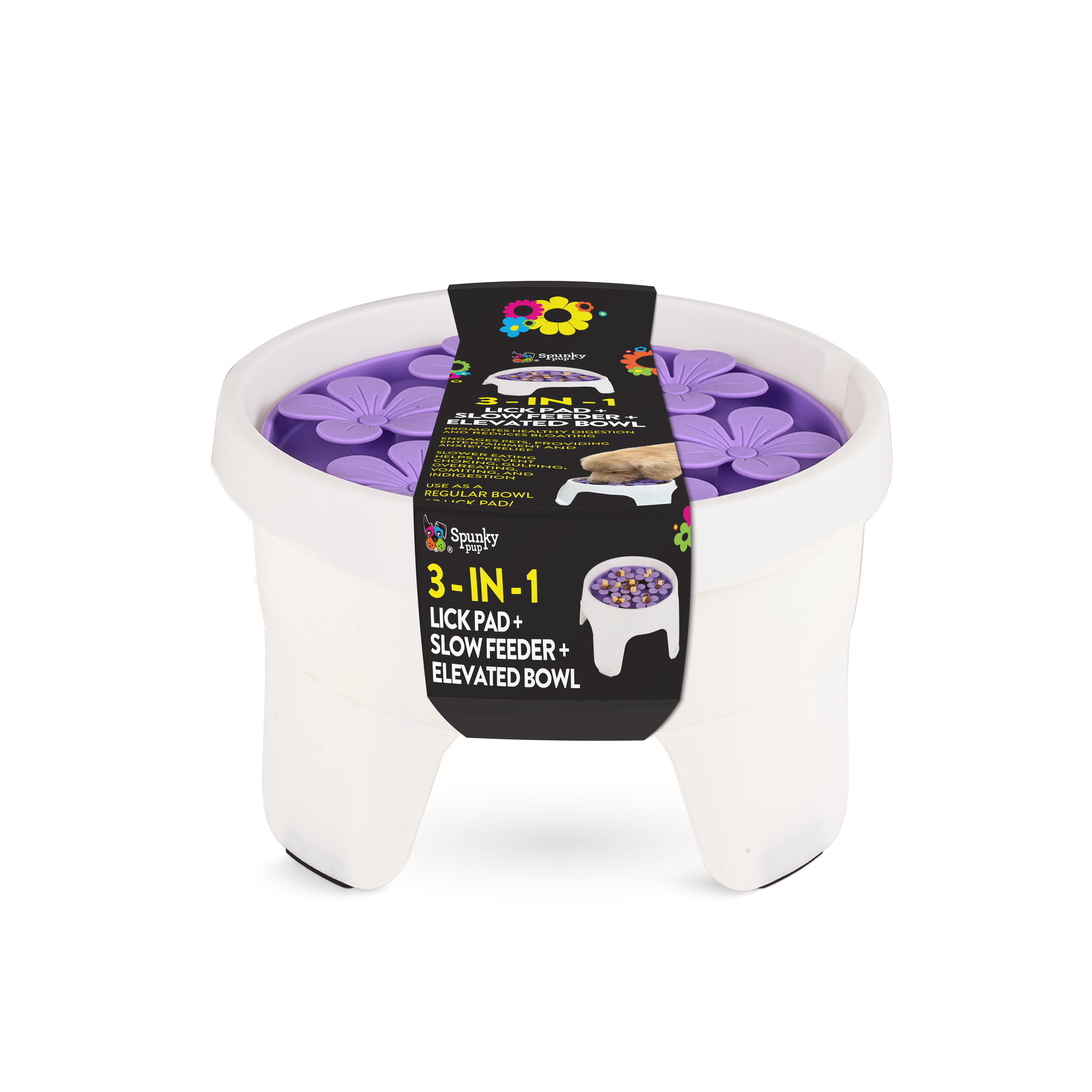 3-in-1 Lick Pad + Slow Feeder + Elevated Bowl Image 1