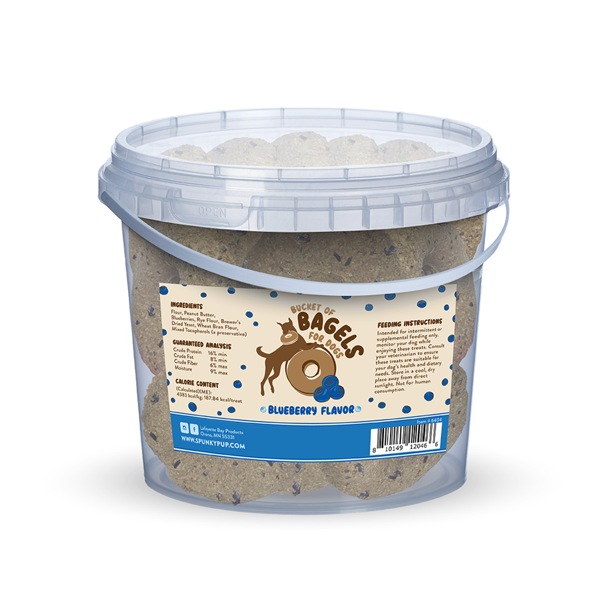 Bucket of Bagels, Dog Treats, Blueberry, 3 lbs Image 1